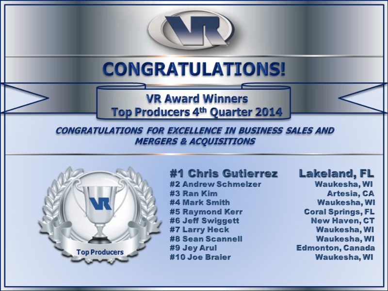 Top Producers in VR - 4th Quarter 2014