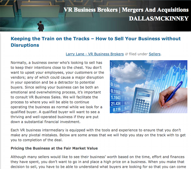 VR Mckinney Business Broker Blog